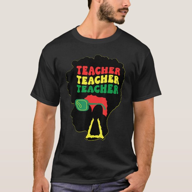 Black Teacher Queens Melanin Women Sista Teachers  T-Shirt (Front)