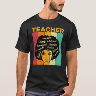 Black Teacher Smart African American Educator Afro T-Shirt