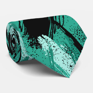Black Teal Camouflage Neck Tie