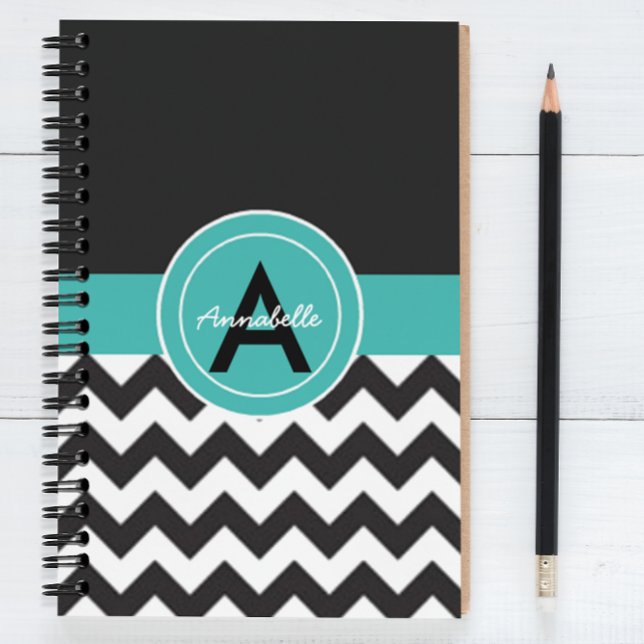 Black Teal Chevron Notebook (Creator Uploaded)