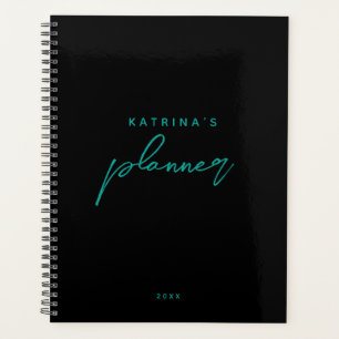 Black & Teal Minimalist Appointment Diary Planner