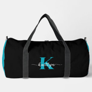 Black Teal Monogram Duffle Bag