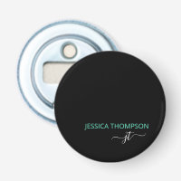 Black Teal Personalised Modern Monogram Name