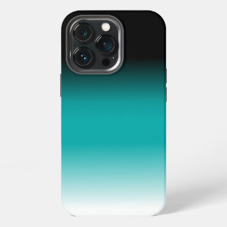 Black Teal White Ombre iPhone Case