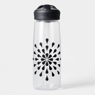 Black teardrops water bottle