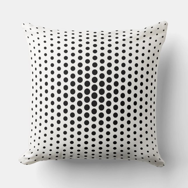 Black Techno Dots Modern Cushion (Front)