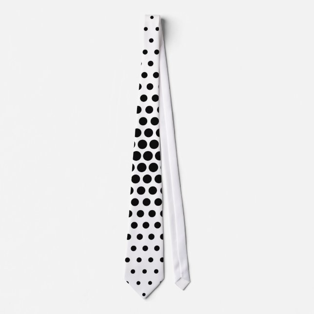 Black Techno Dots Modern Pattern Tie (Front)