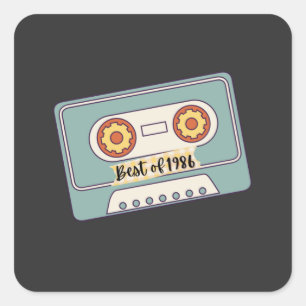 black templete T-Shirt Button Square Sticker