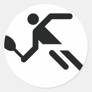 black tennis icon classic round sticker