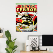 BLACK TERROR Cool Vintage Comic Book Cover Art Poster (Home Office)