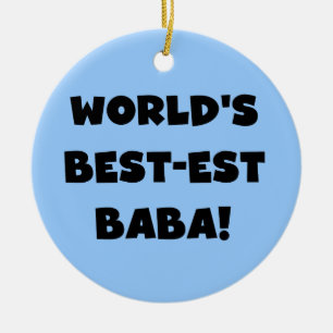 Black Text Best-est Baba T-shirts and Gifts Ceramic Ornament
