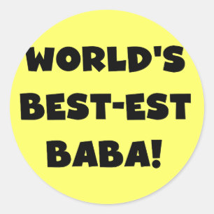 Black Text Best-est Baba T-shirts and Gifts Classic Round Sticker