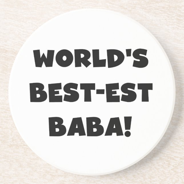 Black Text Best-est Baba T-shirts and Gifts Coaster (Front)