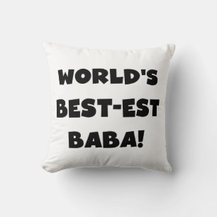 Black Text Best-est Baba T-shirts and Gifts Cushion