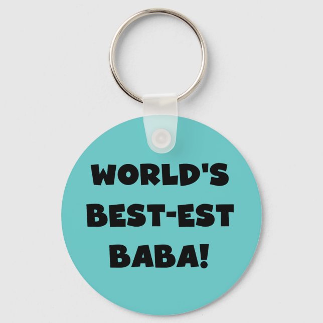 Black Text Best-est Baba T-shirts and Gifts Key Ring (Front)