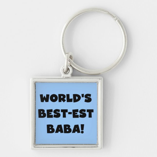 Black Text Best-est Baba T-shirts and Gifts Key Ring (Front)