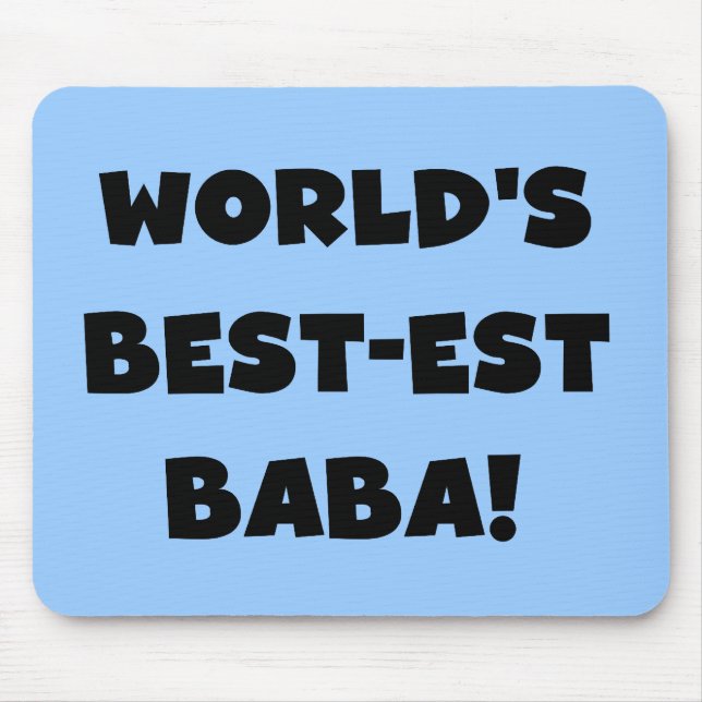Black Text Best-est Baba T-shirts and Gifts Mouse Pad (Front)