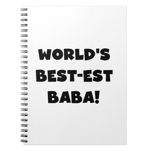 Black Text Best-est Baba T-shirts and Gifts Notebook (Front)