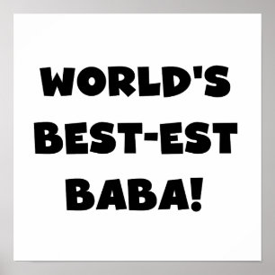 Black Text Best-est Baba T-shirts and Gifts Poster