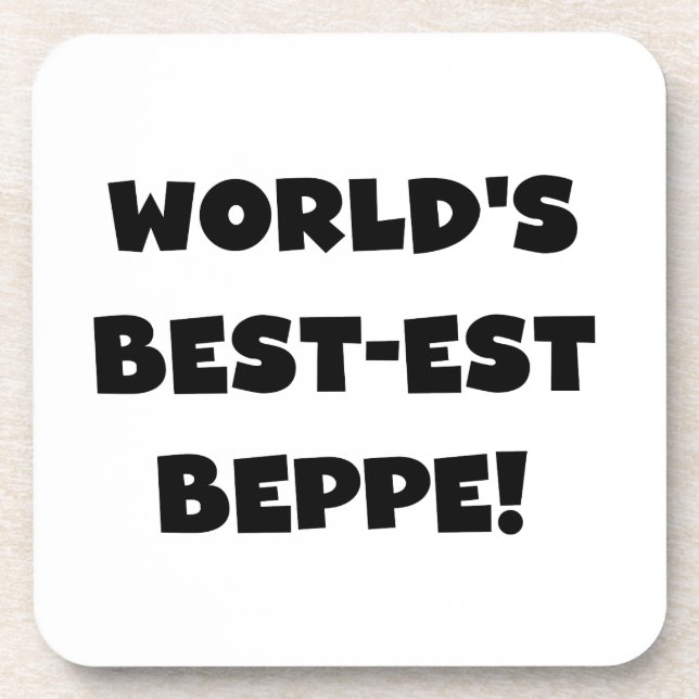 Black Text Best-est Beppe T-shirts and Gifts Coaster (Front)