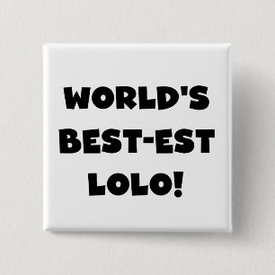 Black Text Best-est Lolo T-shirts and Gifts 15 Cm Square Badge