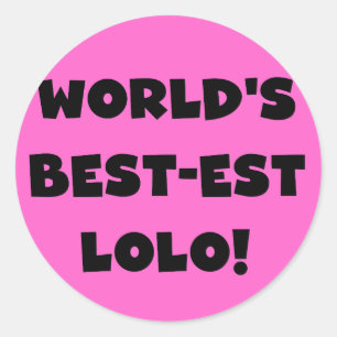 Black Text Best-est Lolo T-shirts and Gifts Classic Round Sticker