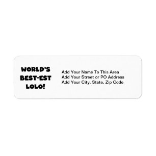 Black Text Best-est Lolo T-shirts and Gifts Return Address Label