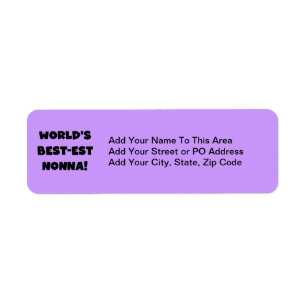 Black Text Best-est Nonna T-shirts and Gifts Return Address Label