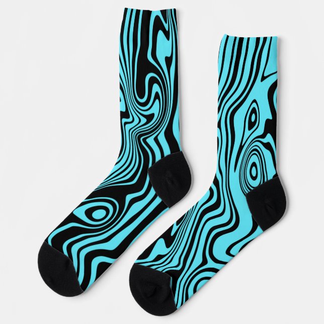 Black Text Blue Socks Abstract - Custom Colours (Left)