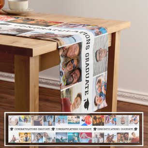 Black Text Congratulations Graduate 22 Photos Short Table Runner