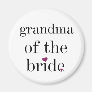 Black Text Grandma of the Bride Magnet
