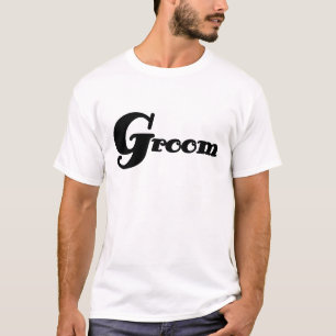 Black Text Groom T-Shirt