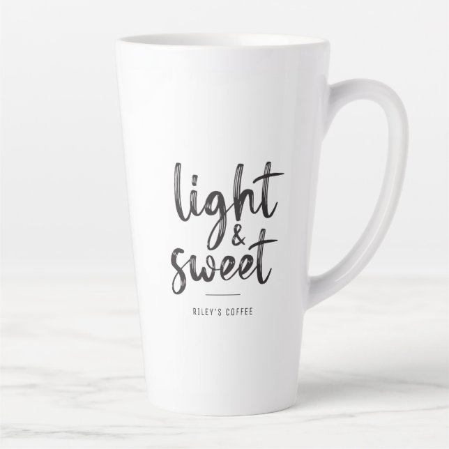 Black Text Light and Sweet Quote Coffee Mug (Right)