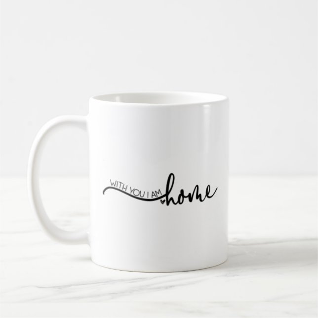 Black Text Love House Coffee Mug (Left)