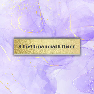 Black text on gold - monogram desk name plate