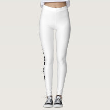 Black Text On White Leggings