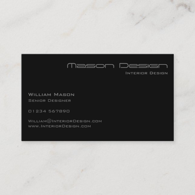 Black Text Only Modern Minimalistic Business Card (Front)
