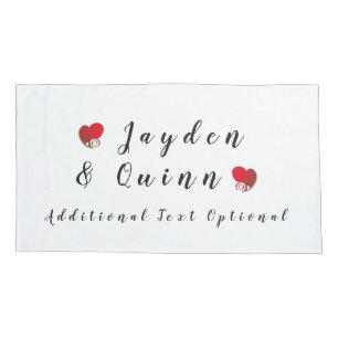 (Black Text) Wedding / Anniversary Pillowcase