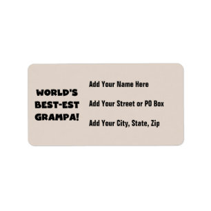 Black Text World's Best-est Grampa T-shirts Gifts Label