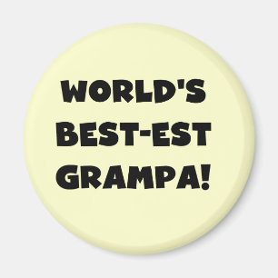 Black Text World's Best-est Grampa T-shirts Gifts Magnet