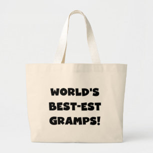 Black Text World's Best-est Gramps Gifts Large Tote Bag