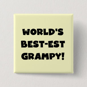 Black Text World's Best-est Grampy Gifts 15 Cm Square Badge