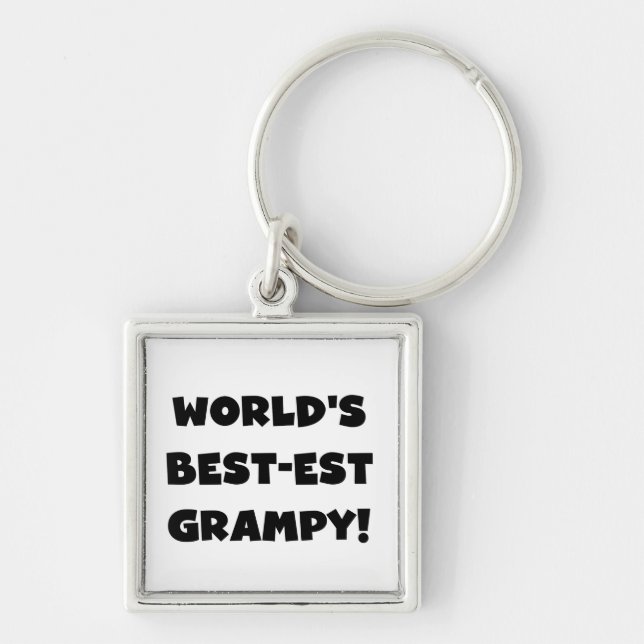 Black Text World's Best-est Grampy Gifts Key Ring (Front)