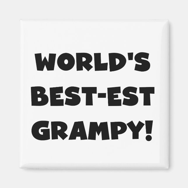 Black Text World's Best-est Grampy Gifts Magnet (Front)