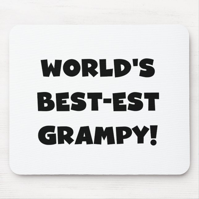 Black Text World's Best-est Grampy Gifts Mouse Pad (Front)