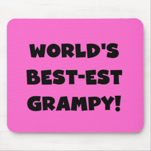 Black Text World's Best-est Grampy Gifts Mouse Pad