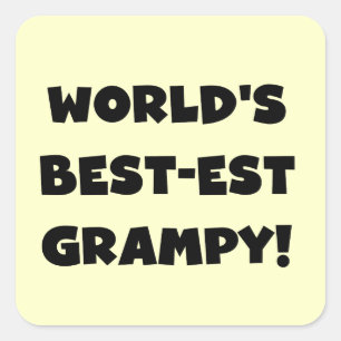 Black Text World's Best-est Grampy Gifts Square Sticker