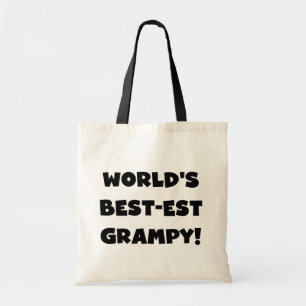 Black Text World's Best-est Grampy Gifts Tote Bag
