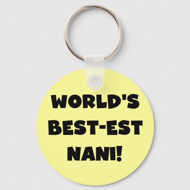 Black Text World's Best-est Nani T-shirts and Gift Key Ring (Front)