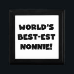 Black Text World's Best-est Nonnie Gifts Gift Box<br><div class="desc">Black text  World's Best-est Nonnie T-shirts,  mugs,  hoodies,  cards,  tote bags,  magnets,  keepsakes,  and other world's best nonnie gear. Great gifts for great grandparents!</div>